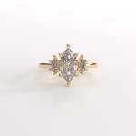 Marquise Lab Grown Diamonds Trilogy Ring - 1.5CT White Gold 18CT