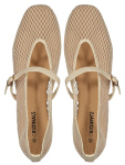 Mesh Mary Jane Pumps - 6 Natural