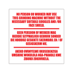 Grinder Usage Sign