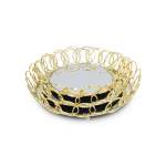 3 Piece Circle Mirror Tray Set Gold