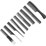 Comb Set With Roll-up Pouch Black 9 PACK