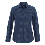 Ladies Donna Blouse Short Sleeve Ll-don Navy Sml