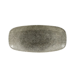 Churchill - Raku Quartz Black Chefs Oblong Plate 35.5 X 18.9CM Set Of 6