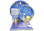 Eid Mubarak Blue & Gold Paperplate Set 40PC
