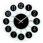 Rhythm Glass Frame Round Wall Clock 36.2 Cm X 36.2 Cm X 3.7 Cm