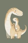 Dino And Baby Canvas Print - 600MM X 600MM