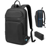 Backpack For Men Slim & Expandable Travel Laptop Backpack With USB Charging Port Water Resistant Anti-theft Business Backpack Fi