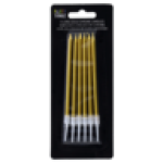 Gold Long Chrome Candles 6 Piece