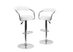 Broadway - Modern Pu Leather Barstool - White Set Of 2