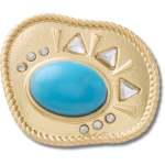 Goldair Gold And Turquoise Oval Jibbitz - Multi Osfa