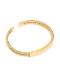 Mens Waterproof Stainless Steel Twin Wire Twisted Cuff