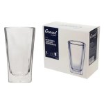 Consol Roma Double Wall Square Borosilicate Glass Tumbler 2 Piece Set 380ML