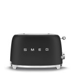 Smeg 50S Retro Style Matte Black 2 Slice Toaster TSF01BLMEU