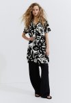 Viscose Tunic Dress - Black & Floral