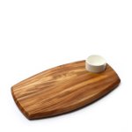 Wooden Serving Board Large With Dip Bowl