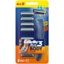 Gillette Blue 3 Body Razor 1 Handle + 8 Cartridges