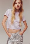 Printed T-Shirt - Light Purple Striped