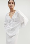 Linen-blend Popover Blouse - White