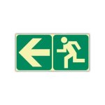 Sabs Arrow Left + Running Man Left Photoluminescent Sign E2