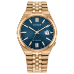 Tsuyosa 60 Automatic Rose Gold-tone Blue Dial Stainless Steel Watch
