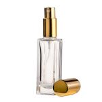 30ML Clear Glass Square Base Perfume Bottle With Gold Spray & Gold Cap 18 410