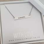 Lauren Personalized Bar Name Necklace Stainless Steel Silver Gold Or Rose Gold Ready In 3 Days - Gold