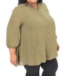 Ladies Plain Swing Blouse - 54 Olive