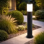 Modern Black Outdoor LED Garden Bollard - 11W