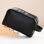 Synthetic Leather Toiletry Bag Washing Shower Makeup Organizer Retro Wristlet Handbag Portable Cosmetic Case