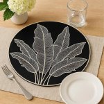 Pu Table Mat Leaf Pattern 38CM
