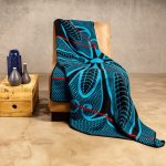 Sefate - Poone Black peacock scarlet - 155 X 165 Cm