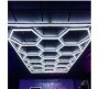 Hexagonal Grid Light Aluminium Ceiling Light LED Ceiling Lamp With Bulb White