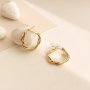 Golden/ Silvery Twisted Hoop Earrings Japanese/ Korean Style Alloy Jewelry Delicate Gift For Women Girls