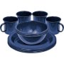 4-PERSON Enamel Dinner Set Navy