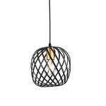 Noir Elegance Black And Gold Metal Pendant Light - Large