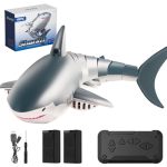 4DRC 2.4G Remote Control Shark Toy Electric Rc Shark Boat Pool Toys For Kids 3-5 5-7 Toy Shark For Swimming Pool Bathroom Great