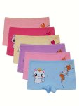 4 Pcs Toddler Girls Briefs Cartoon Print Cute Bottoming Underwear Cotton Soft Comfy Breathable Kids Panties For All Seasons