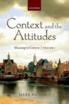 Context And The Attitudes - Meaning In Context Volume 1 Paperback
