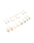 Goldair Gold Blue Diamante Flower & Bow Earrings 7-PACK