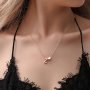 English Letter Heart Decor Clavicle Chain Charm Pendant Necklace Elegant Name Necklace Jewelry Gift