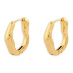 Stainless Steel Molten Midi Hoop Earrings