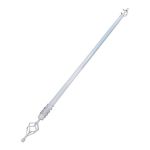Expandable Curtain Single Rod With Twisted Cage Finial - 3M - White