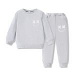 Voxikodex Size 5 6 Years Toddler Boys Clothes Long Sleeves Sweatshirt & Pants 2PCS Kids Boys Fall Winter Clothes Set Gray 5-6Y