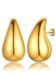 Keystyle Chunky Gold Hoop Earrings Stainless Steel Teardrop Hoops Earring