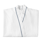 White Egyptian Cotton Gown - Large Navy