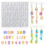 Alphabet Keychain Crystal Epoxy Resin Mold Letter Number Earrings Necklace Pendant Casting Silicone Mould Diy Crafts Jewelry Mak