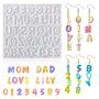 Alphabet Keychain Crystal Epoxy Resin Mold Letter Number Earrings Necklace Pendant Casting Silicone Mould Diy Crafts Jewelry Making Tools