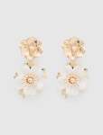 Signature Fiona Flower Drop Earrings - 0 Ivory gold