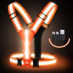 Simket LED Reflective Vest Running Gear High Visibility Reflective Running Gear Rechargeable Adjustable LED Running Vest Safety