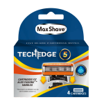Max-shave Tech Edge Mens 5 Blade Refill 4'S Hydro Gel